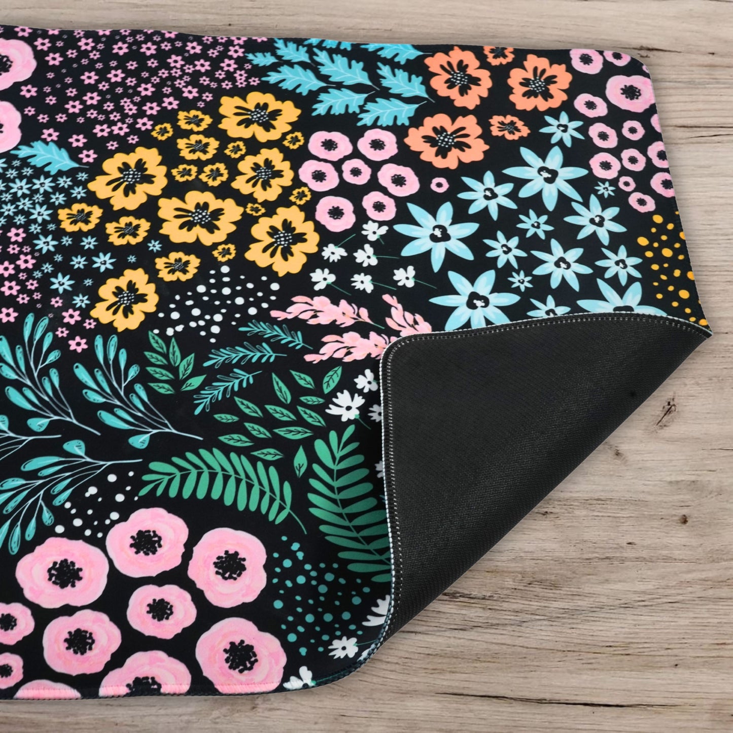Schreibtischunterlage Midnight Garden | Florales Design | XXL Desk Pad 90x40 cm