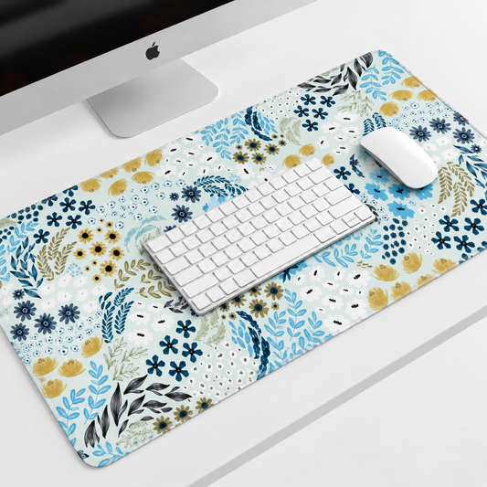 Schreibtischunterlage Blossom Serenity | Florales Design | XXL Desk Pad 90x40 cm