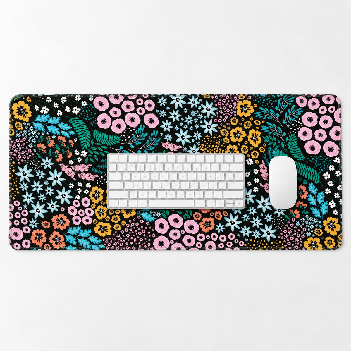 Schreibtischunterlage Midnight Garden | Florales Design | XXL Desk Pad 90x40 cm