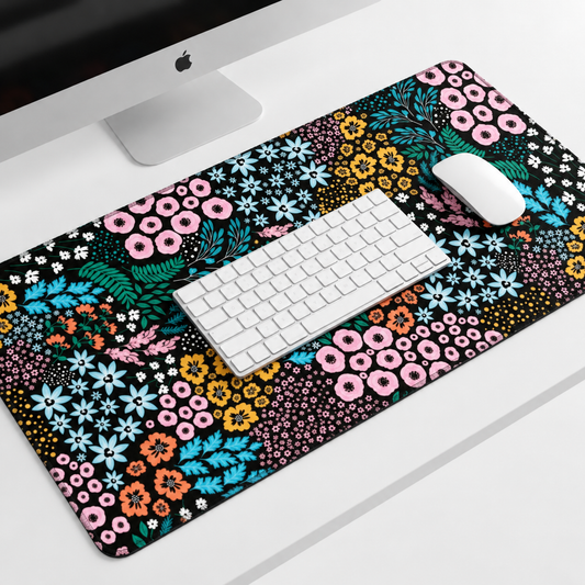 Schreibtischunterlage Midnight Garden | Florales Design | XXL Desk Pad 90x40 cm
