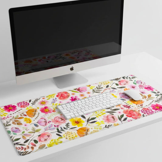 Schreibtischunterlage Floral Symphony | Florales Design | XXL Desk Pad 90x40 cm