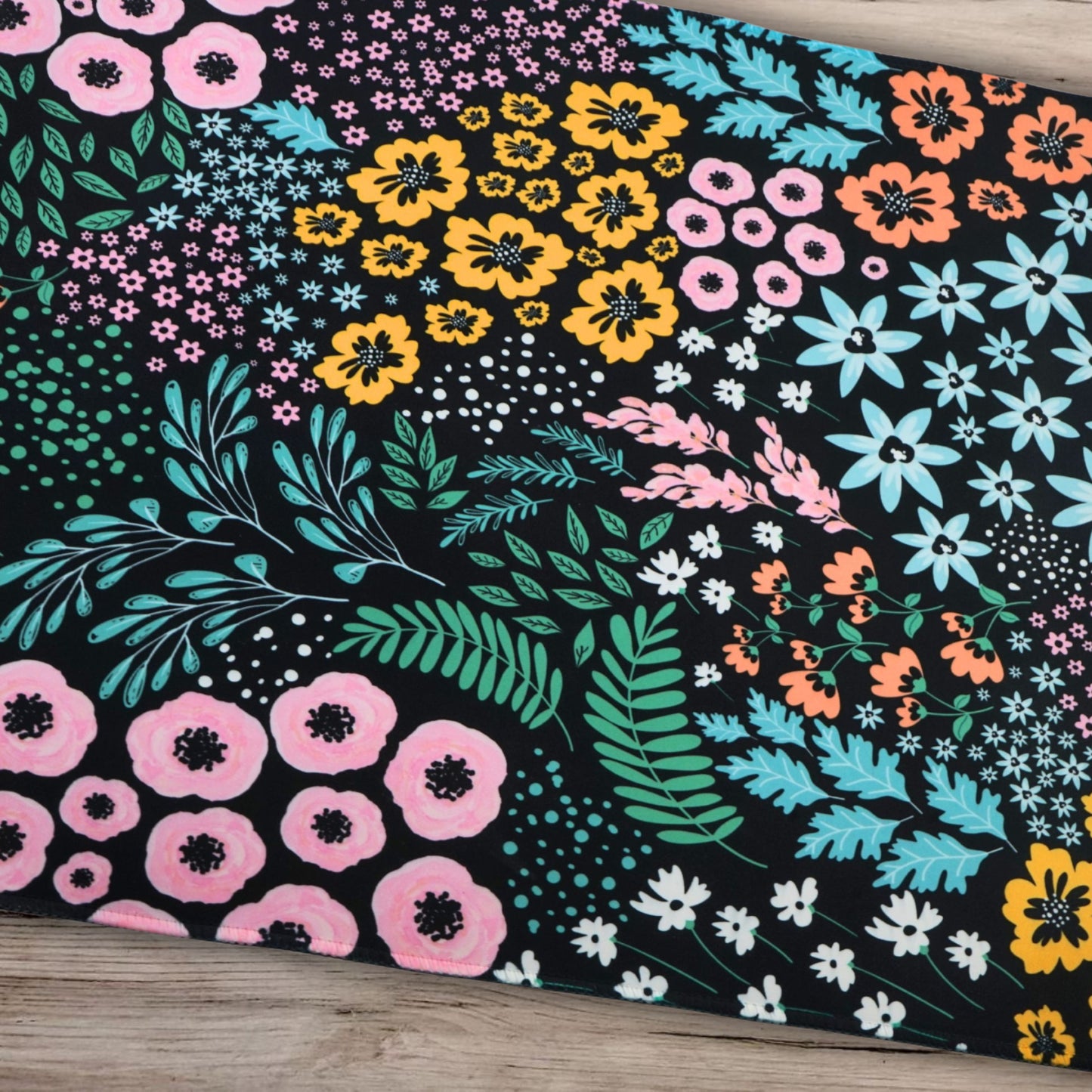 Schreibtischunterlage Midnight Garden | Florales Design | XXL Desk Pad 90x40 cm