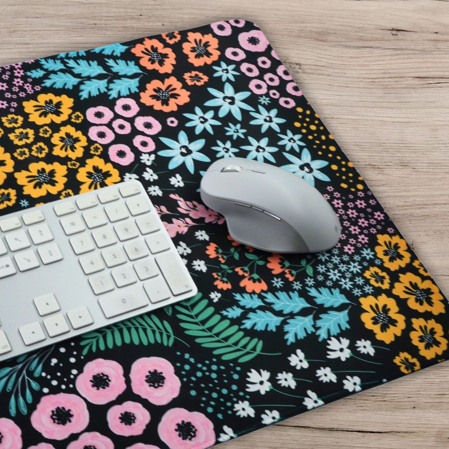 Schreibtischunterlage Midnight Garden | Florales Design | XXL Desk Pad 90x40 cm
