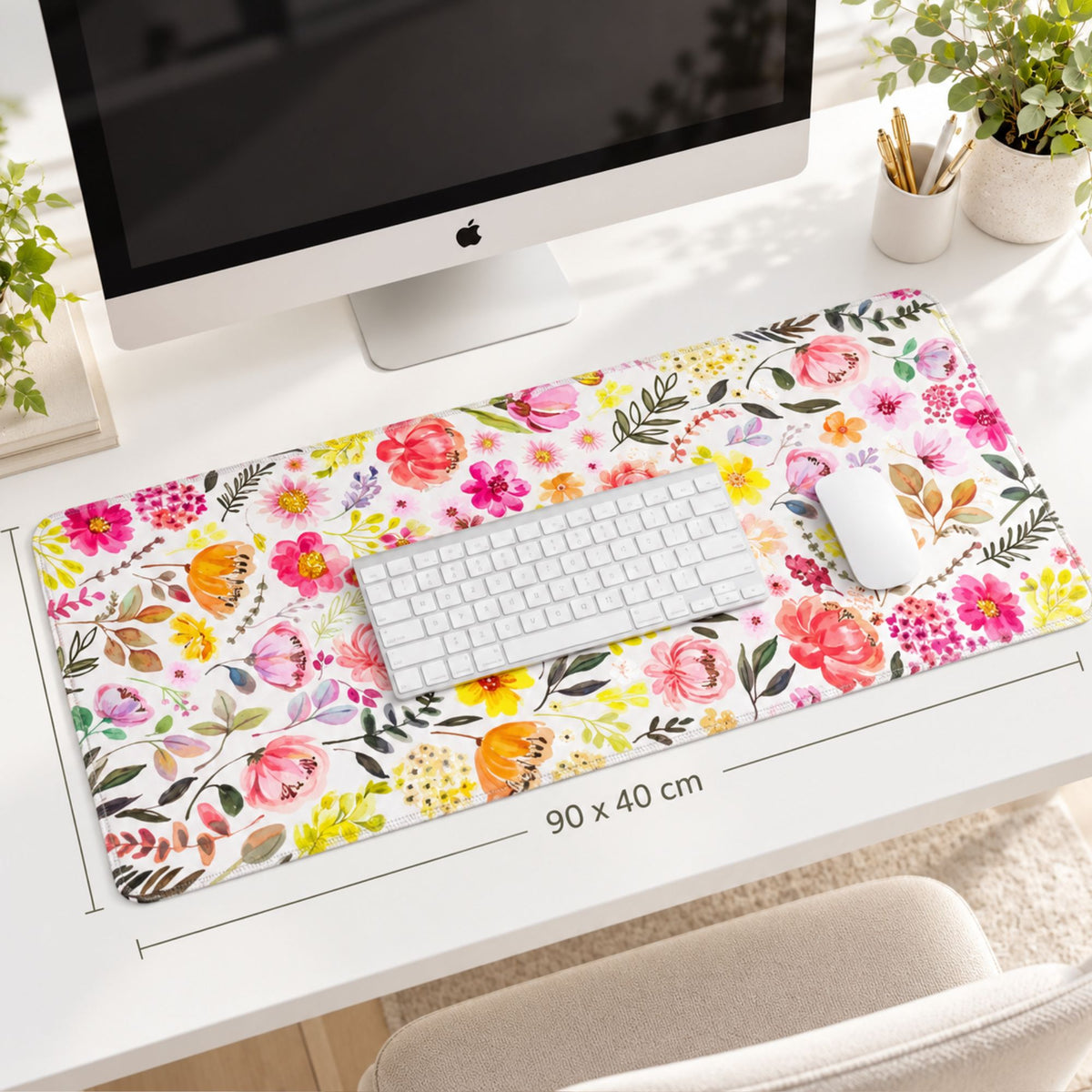 Schreibtischunterlage Floral Symphony | Florales Design | XXL Desk Pad 90x40 cm