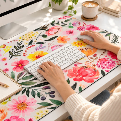 Schreibtischunterlage Floral Symphony | Florales Design | XXL Desk Pad 90x40 cm