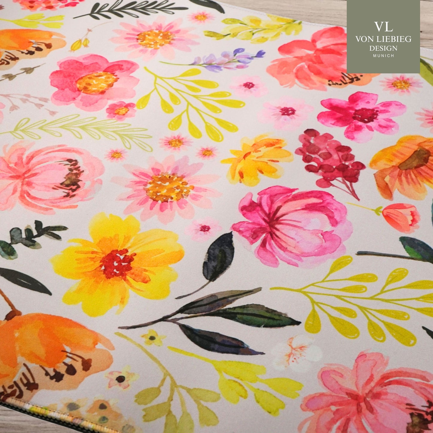 Schreibtischunterlage Floral Symphony | Florales Design | XXL Desk Pad 90x40 cm