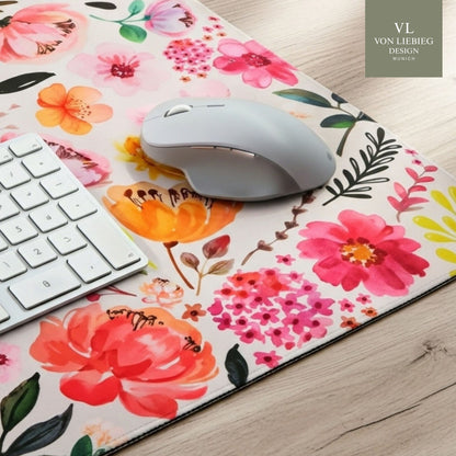 Schreibtischunterlage Floral Symphony | Florales Design | XXL Desk Pad 90x40 cm