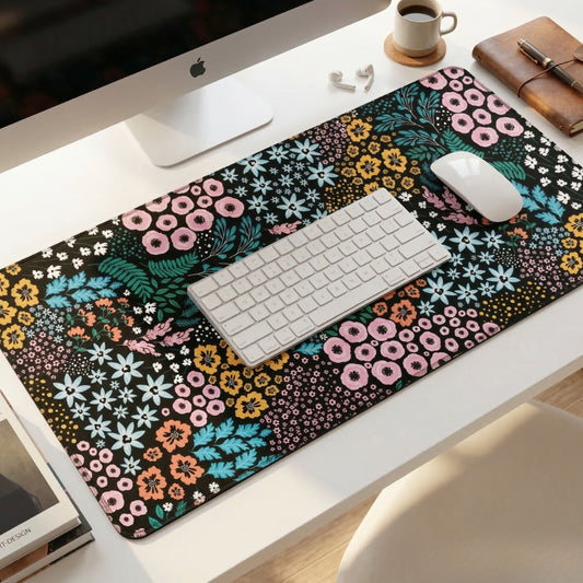 Schreibtischunterlage Midnight Garden | Florales Design | XXL Desk Pad 90x40 cm