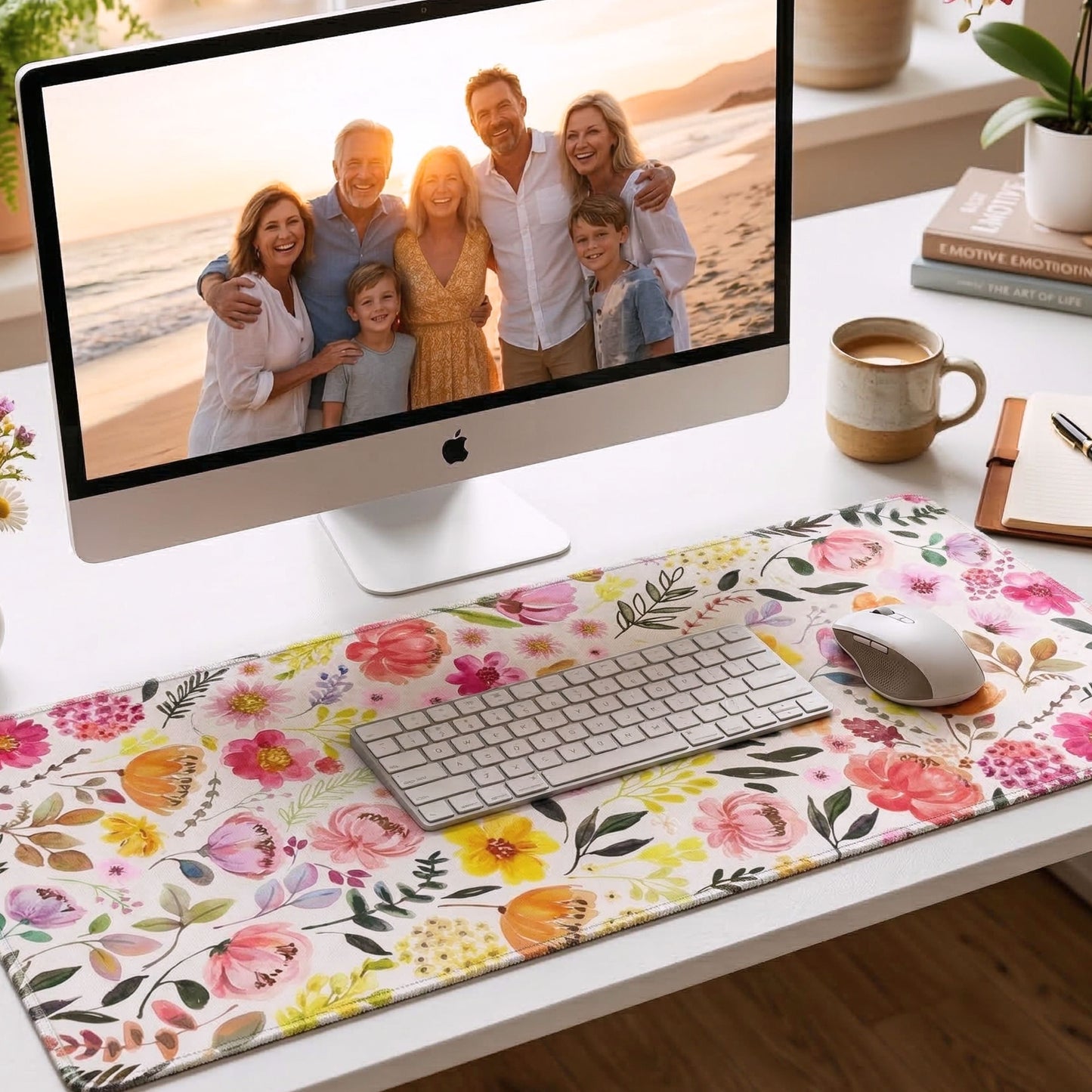 Schreibtischunterlage Floral Symphony | Florales Design | XXL Desk Pad 90x40 cm