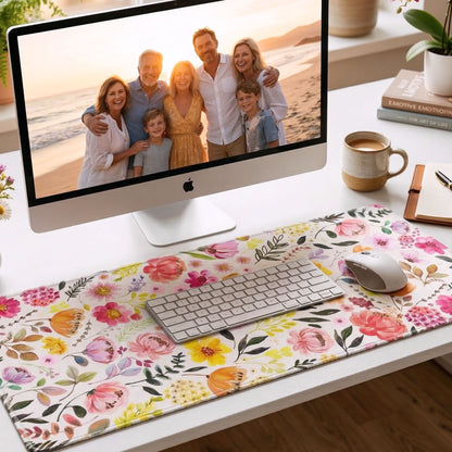 Schreibtischunterlage Floral Symphony | Florales Design | XXL Desk Pad 90x40 cm