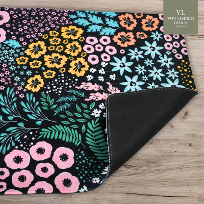 Schreibtischunterlage Midnight Garden | Florales Design | XXL Desk Pad 90x40 cm